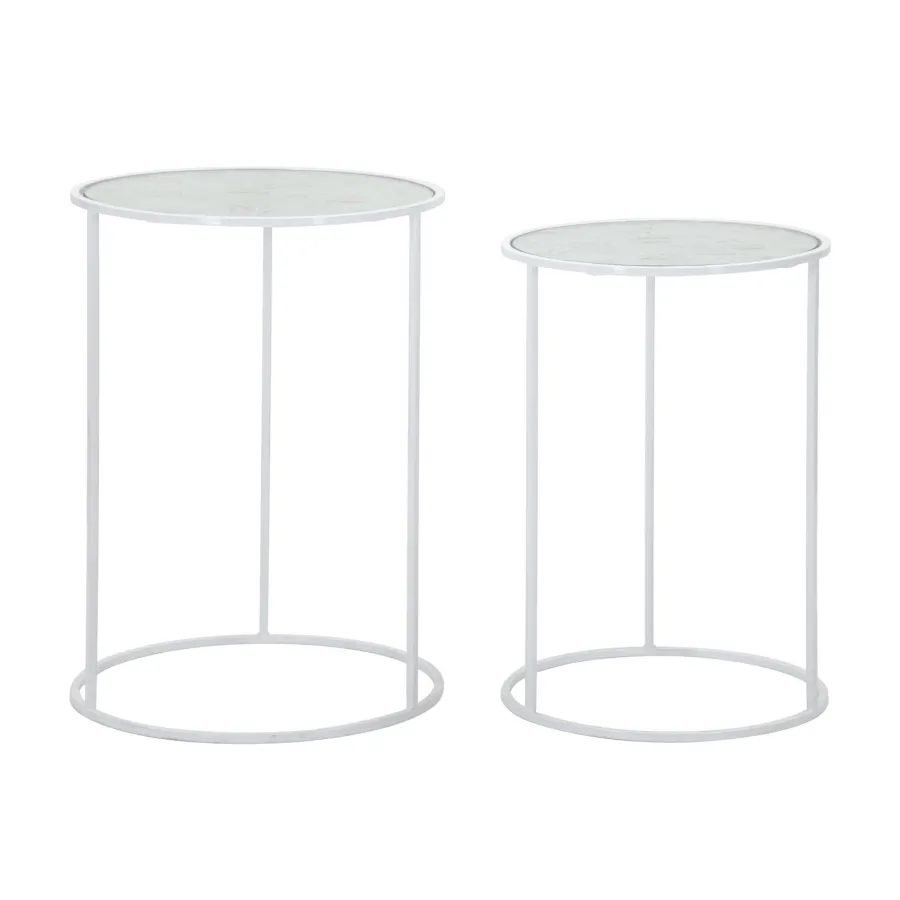 Stoliki WHITE HARTS Para 43 Ø x 60 - 38 x 55 cm